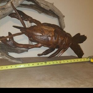 Solid Teakwood Lobster Sculpture